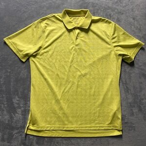 IZOD Golf Classix Elite Cool FX Polo Shirt Mens Large Lime Green Diamond Cool FX